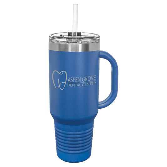 40 oz. Laser Engraved Polar Camel Travel Mug with Handle and Straw