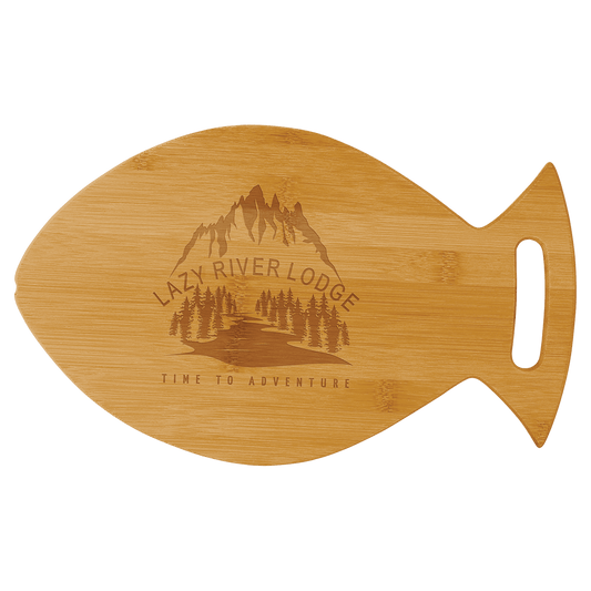 Laser Engraved Bamboo Fish Shaped Cutting Board