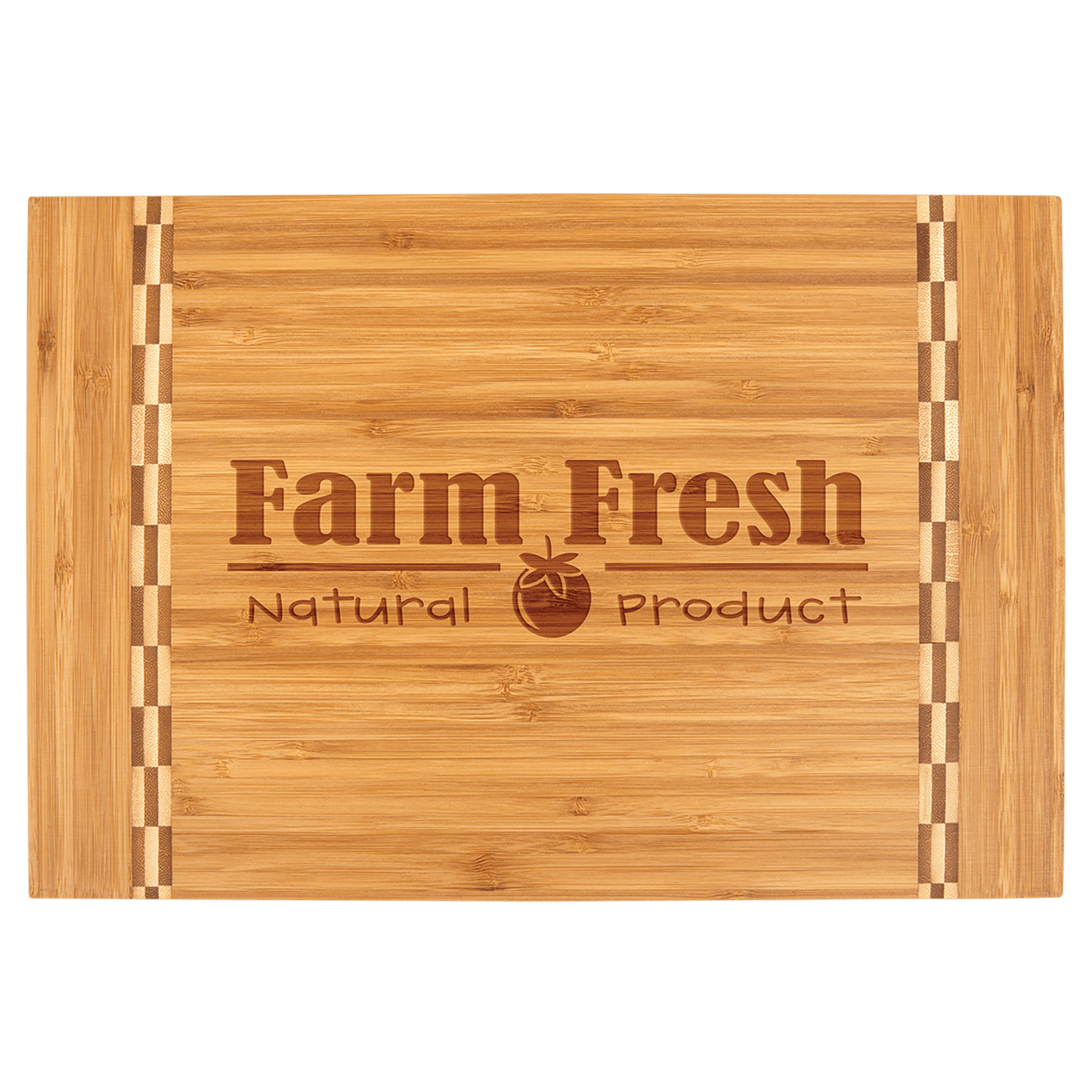 Laser Engraved Bamboo Cutting Board with Butcher Block Inlay